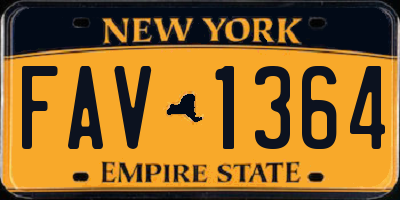 NY license plate FAV1364
