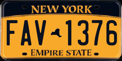 NY license plate FAV1376