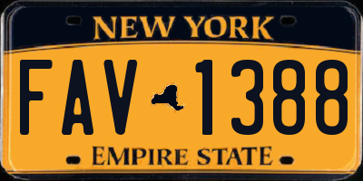 NY license plate FAV1388