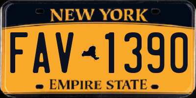 NY license plate FAV1390