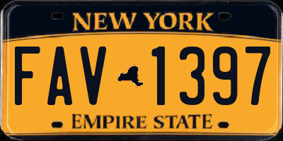 NY license plate FAV1397