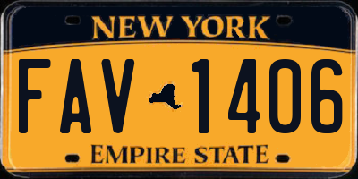 NY license plate FAV1406