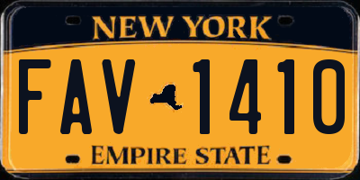 NY license plate FAV1410