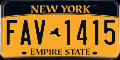 NY license plate FAV1415