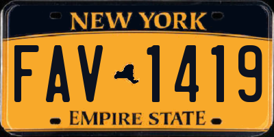 NY license plate FAV1419