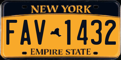NY license plate FAV1432