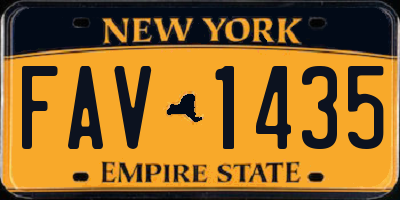 NY license plate FAV1435