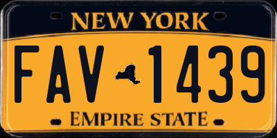 NY license plate FAV1439