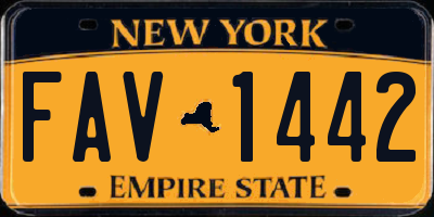 NY license plate FAV1442