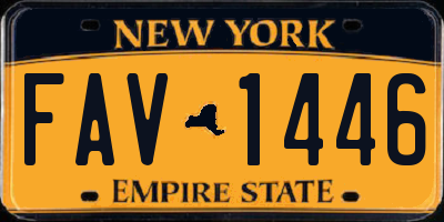 NY license plate FAV1446