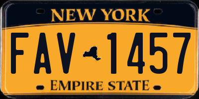 NY license plate FAV1457