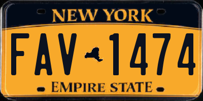 NY license plate FAV1474