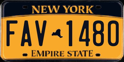 NY license plate FAV1480