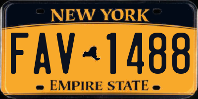 NY license plate FAV1488