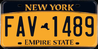 NY license plate FAV1489