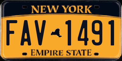 NY license plate FAV1491