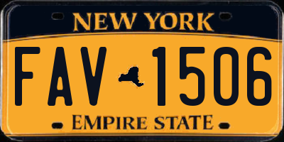 NY license plate FAV1506