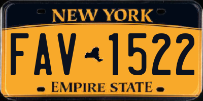 NY license plate FAV1522