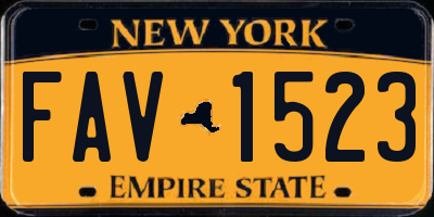 NY license plate FAV1523