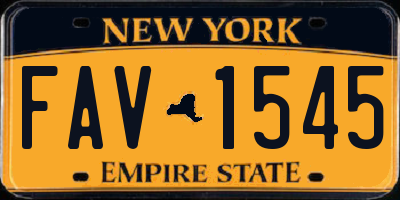NY license plate FAV1545