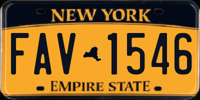NY license plate FAV1546