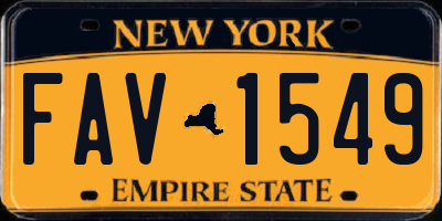 NY license plate FAV1549