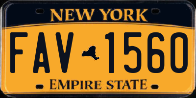 NY license plate FAV1560