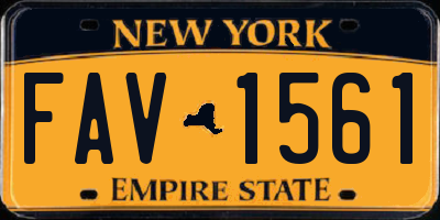 NY license plate FAV1561