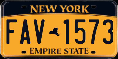 NY license plate FAV1573