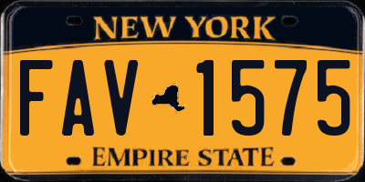 NY license plate FAV1575