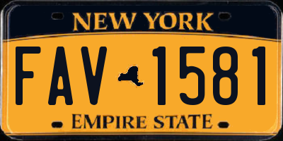 NY license plate FAV1581