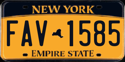 NY license plate FAV1585
