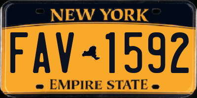 NY license plate FAV1592