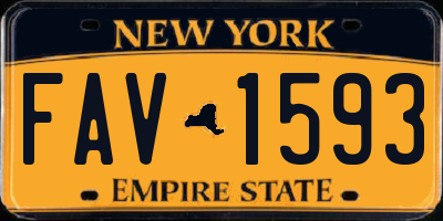 NY license plate FAV1593