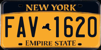NY license plate FAV1620