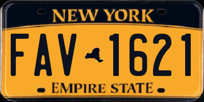 NY license plate FAV1621