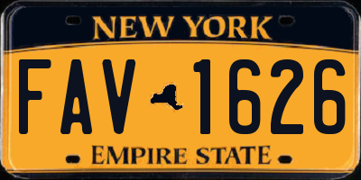 NY license plate FAV1626