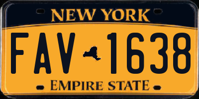 NY license plate FAV1638