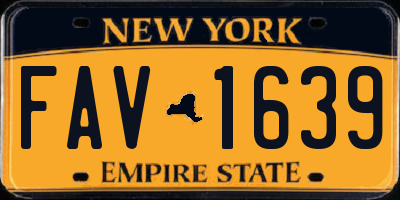 NY license plate FAV1639