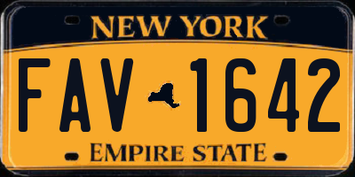 NY license plate FAV1642