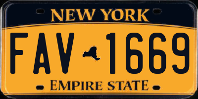 NY license plate FAV1669