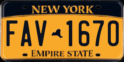 NY license plate FAV1670