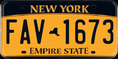 NY license plate FAV1673