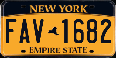 NY license plate FAV1682
