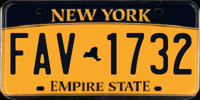 NY license plate FAV1732