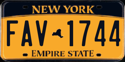 NY license plate FAV1744