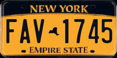 NY license plate FAV1745