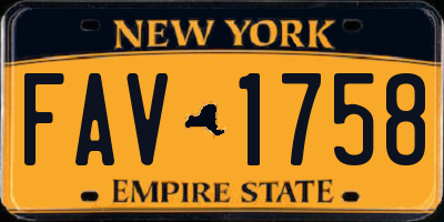NY license plate FAV1758