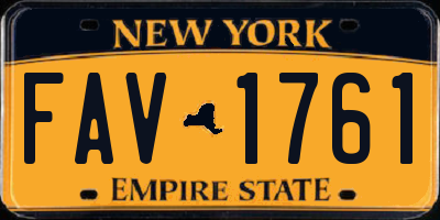 NY license plate FAV1761