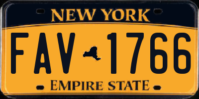 NY license plate FAV1766